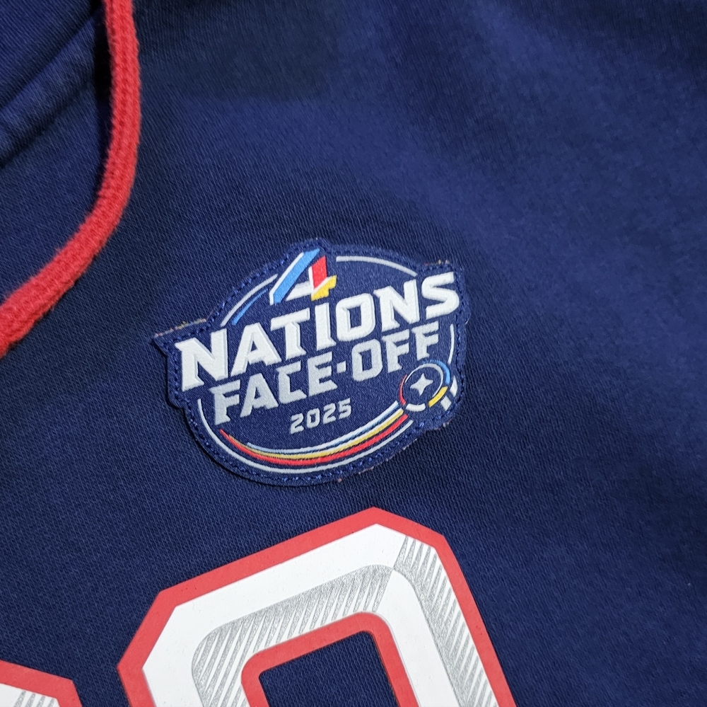 USA Fanatics 2025 4 Nations Face-Off‎ Oversized Pullover Hoodie Woman Sz M Blue - Picture 2 of 6